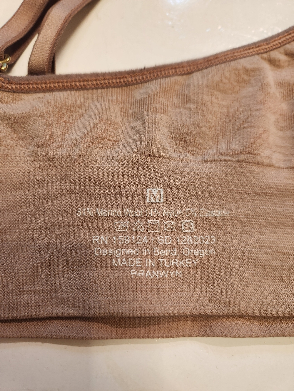 Branwyn Essential Bralette Merino Wool Warm Nude Size M - Picture 3 of 6